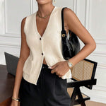 Load image into Gallery viewer, Button V Pocket Vest Lightweight Apricot N5Z707
