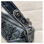 Load image into Gallery viewer, Women's Washed Denim Studded Bag N6J212