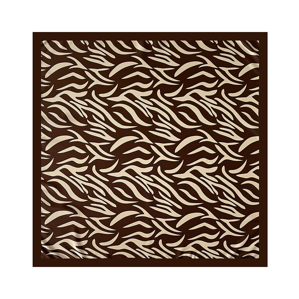 Animal Print Silk Scarf 90cm Square Lightweight Shawl N6G219