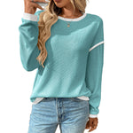 Load image into Gallery viewer, Contrast Block Crew Top Long Sleeve Lightweight N5Z311
