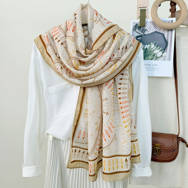Geometric Circle Print Scarf  M5A214