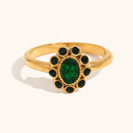 Load image into Gallery viewer, Full Zircon Skirt-Edge Ring 18K Gold Stainless Steel N6H179