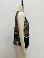 Load image into Gallery viewer, Floral Embroidery Fringe Vest Women N6D207
