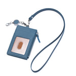Load image into Gallery viewer, Genuine Leather Retractable Neck ID Card Holder N6D026