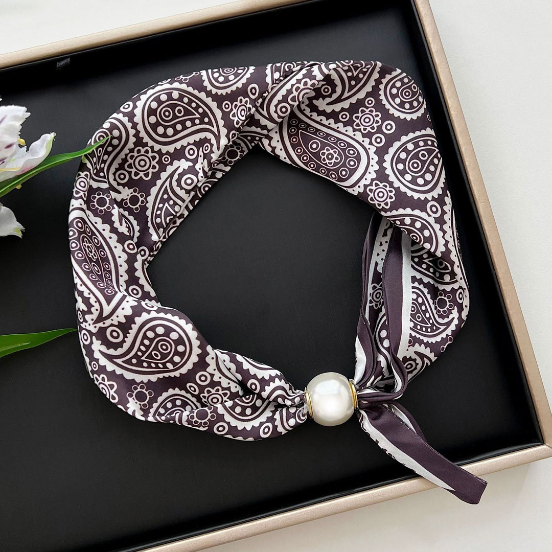 Women's Polyester Faux Silk Polka Dot Neck Scarf N6J148