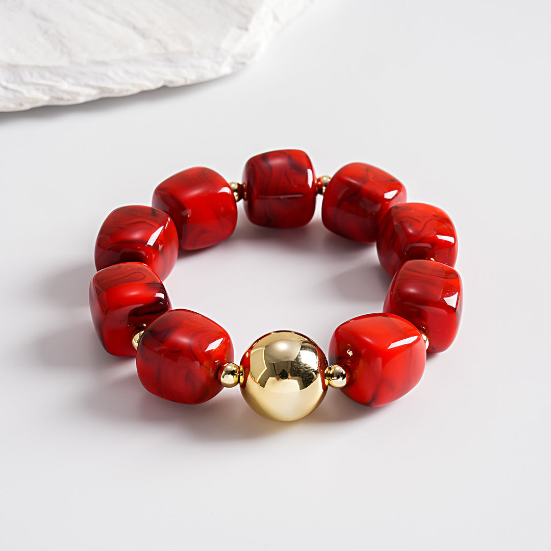 Oversized Acrylic Ombre Geometric Bracelet Vintage N6H061