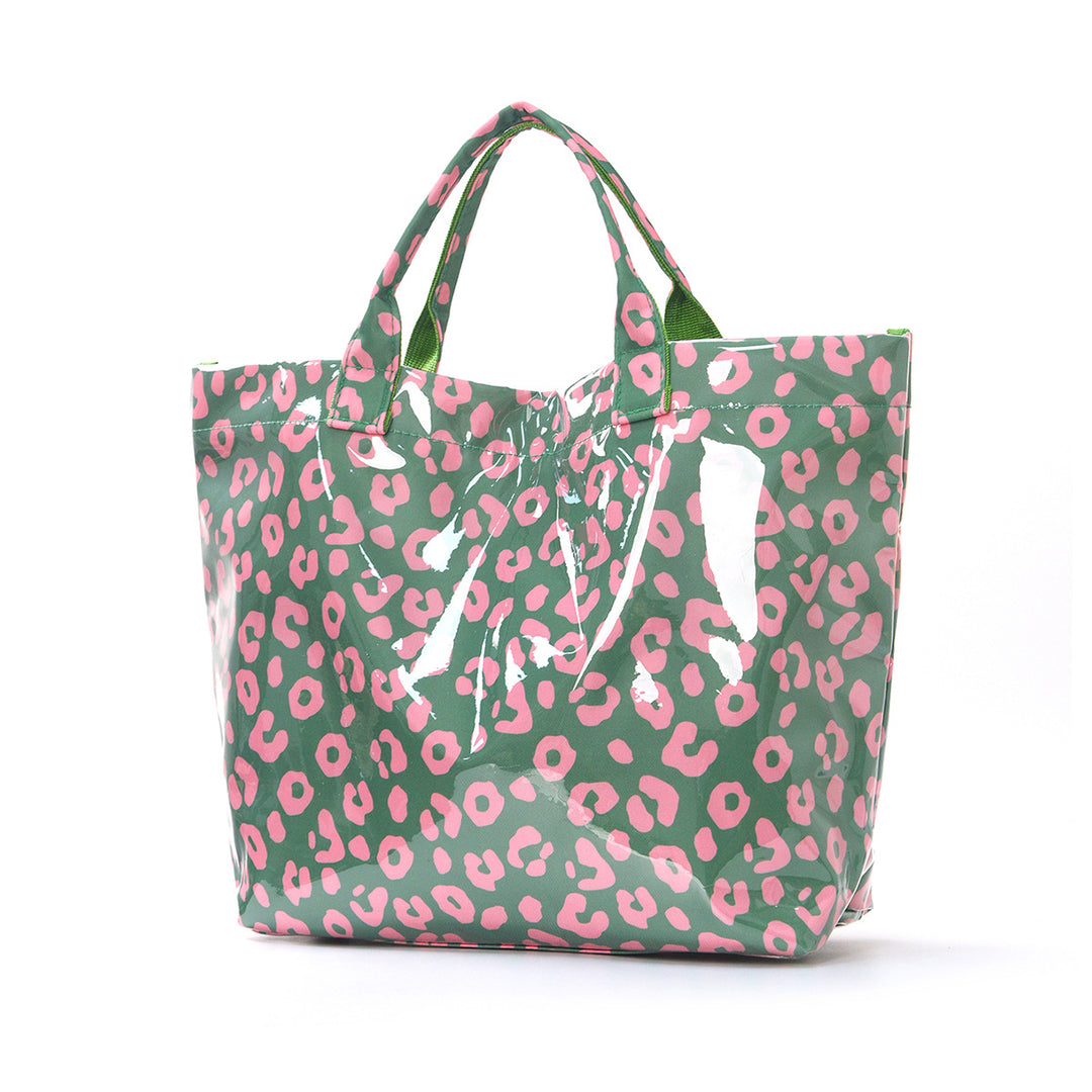 Women's Large Leopard Print Polyester Tote Bag N6J245