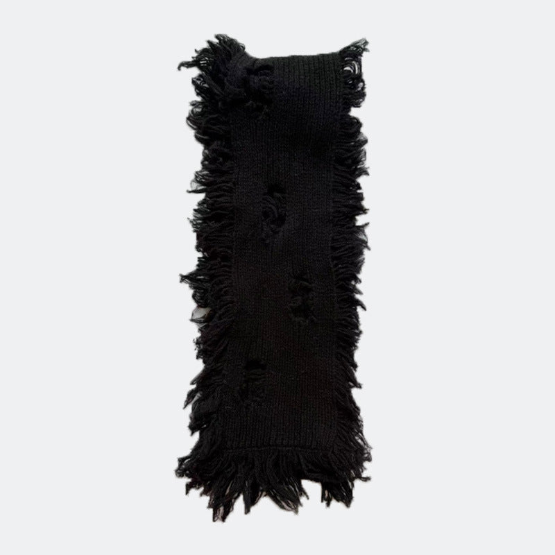 100% Wool Post-Apocalyptic Knit Scarf Women S5P673