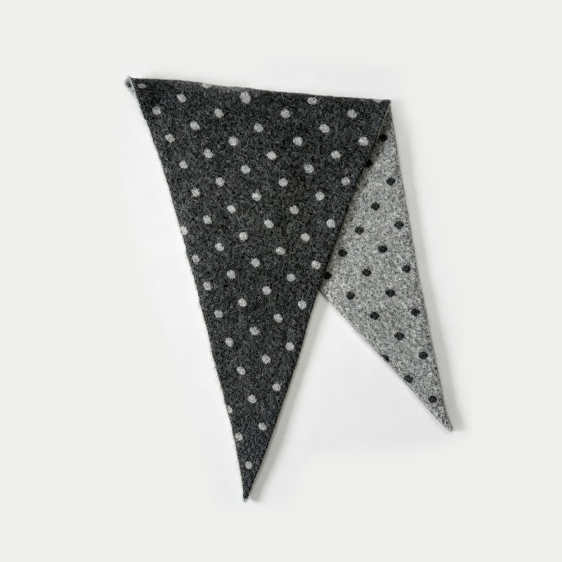 Women's Wool Blend Polka Dot Knit Triangle Scarf N6J122