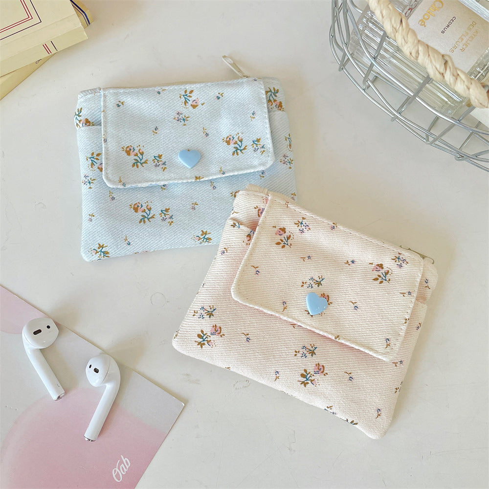 Floral Double Layer Coin Wallet Women Large Capacity S5P872