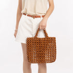 Load image into Gallery viewer, Handwoven Maple Bead Tote Solid Color Leisure Women S5P964