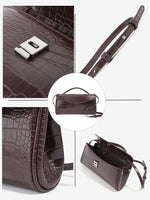 Load image into Gallery viewer, Brown Crocodile Grain Baguette Bag Women N6C033