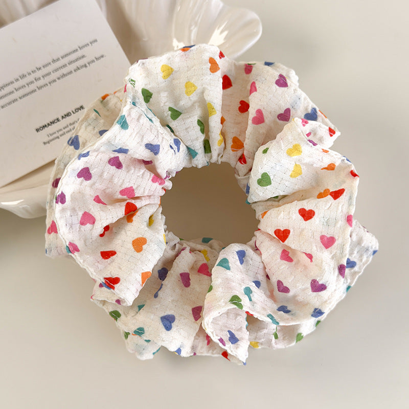 Dopamine Color Heart Bubble Scrunchie Women N6C016