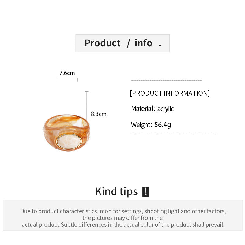 Womens Vintage Marbled Oval Acrylic Bracelet N6K139