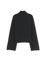 Load image into Gallery viewer, High Neck Zip Front Faux Button Knit Cardigan Women N6H270