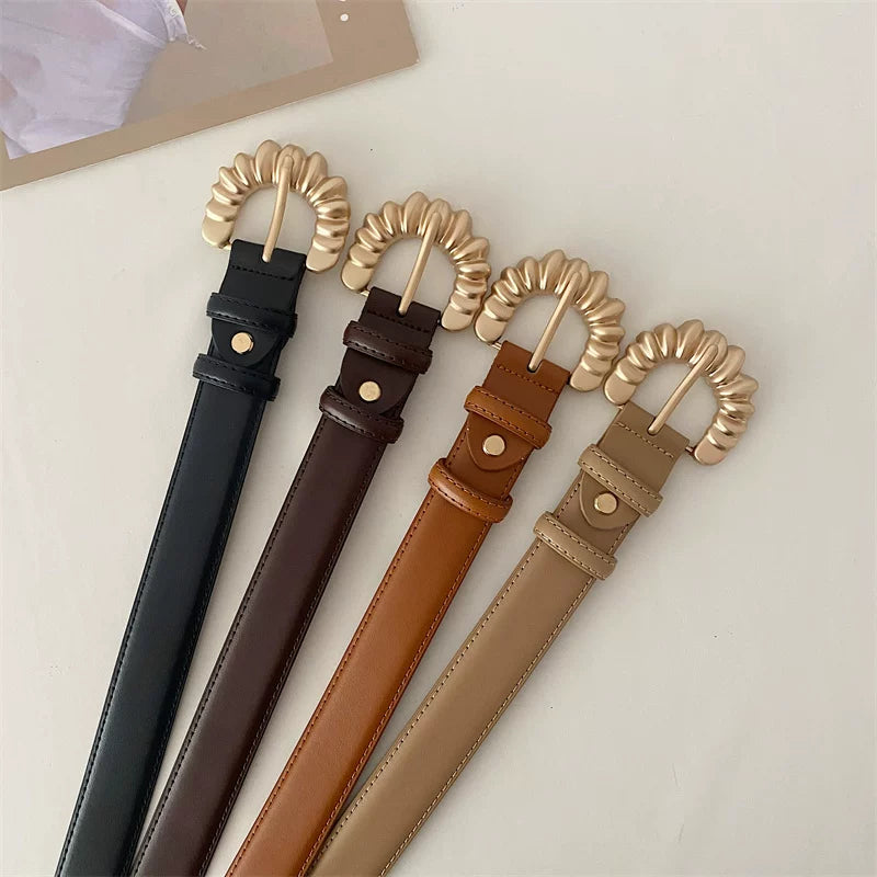 Versatile Genuine Leather Belt Women Decorative N6H336