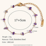 Load image into Gallery viewer, Crushed Stone Chain Steel 18K Plated Hand Linked S5P121
