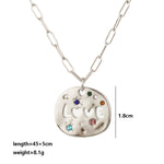 Load image into Gallery viewer, MAMA Tarot Circle Pendant 18K Gold Plated Necklace N6D534