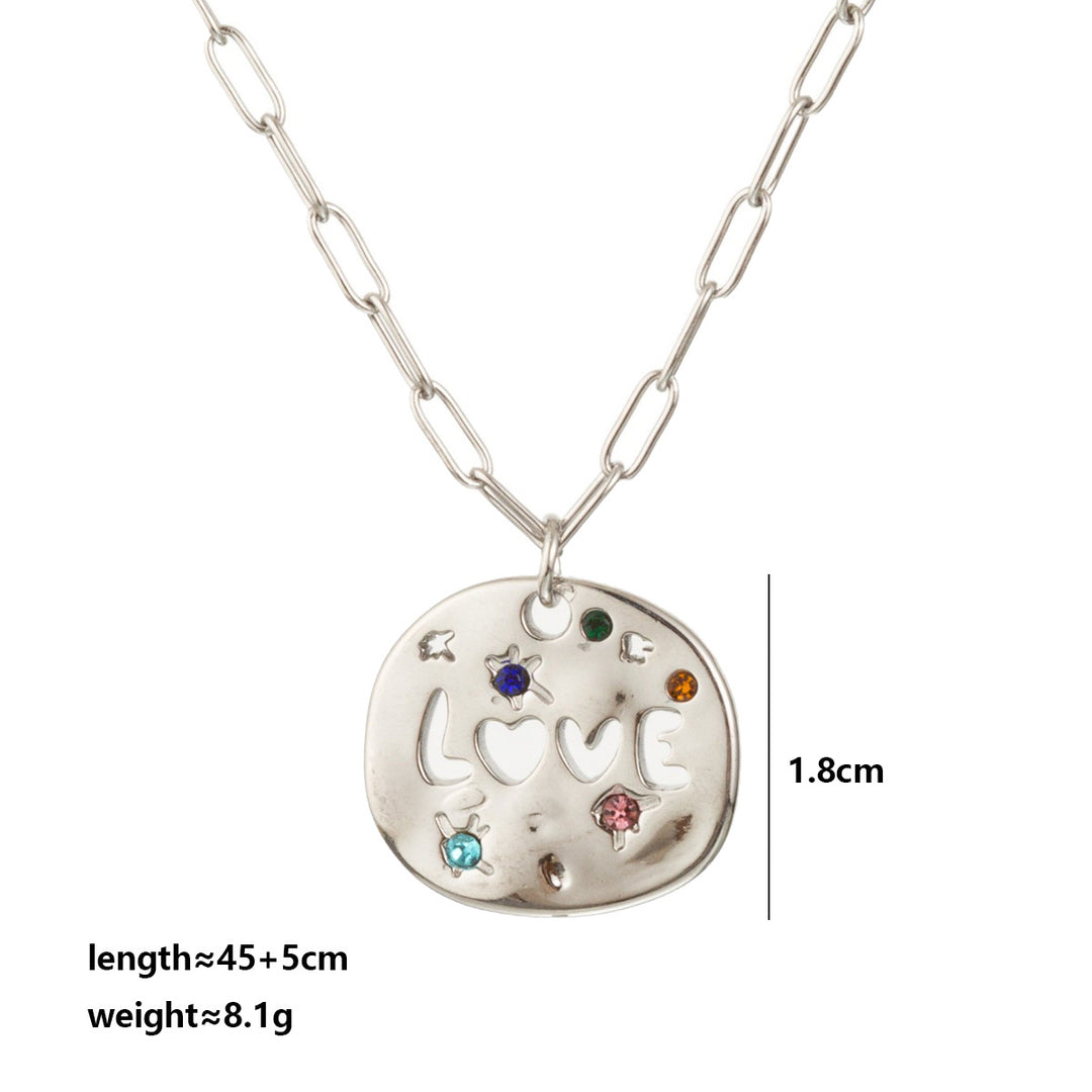 MAMA Tarot Circle Pendant 18K Gold Plated Necklace N6D534