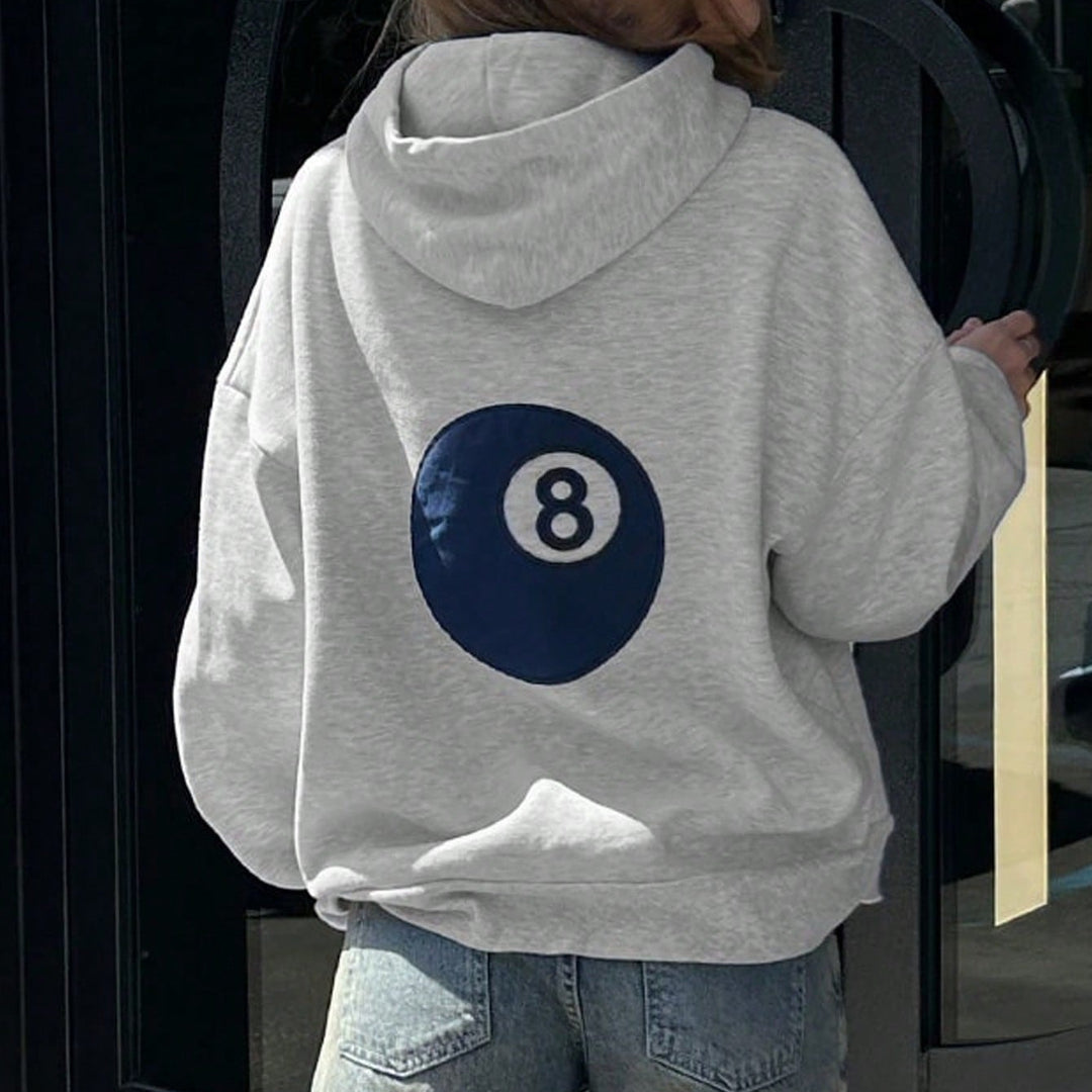 Billiard Hood Zip Sweater MidLight Grey Navy N5A161