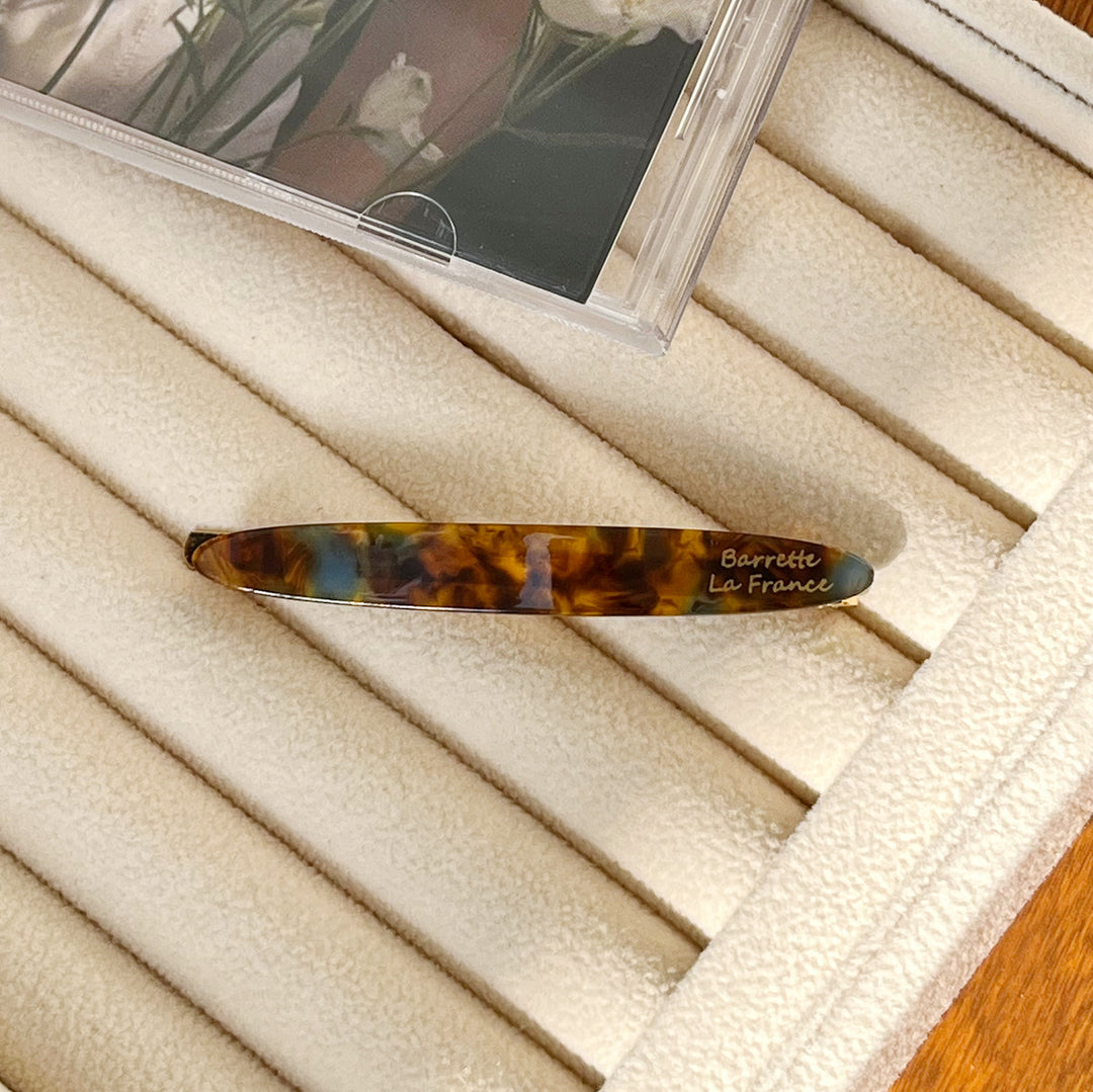 Side Hair Clip Acetate Gold Logo Women N6C356