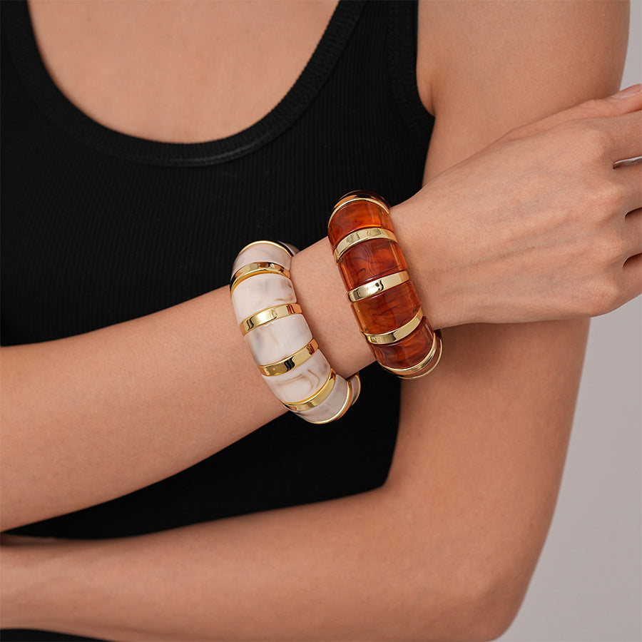 Acrylic Cuff Electroplated Retro Open Cuff Heft S5P072