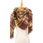 Load image into Gallery viewer, British Vintage Plaid Cashmere Feel Triangle Scarf N6K245