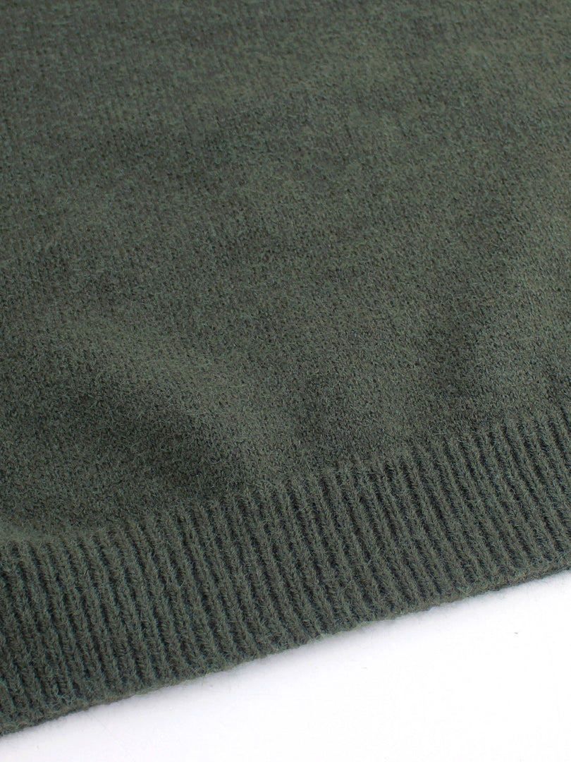 Womens Ribbed Stripe Knit Sweater Round Neck N6B036
