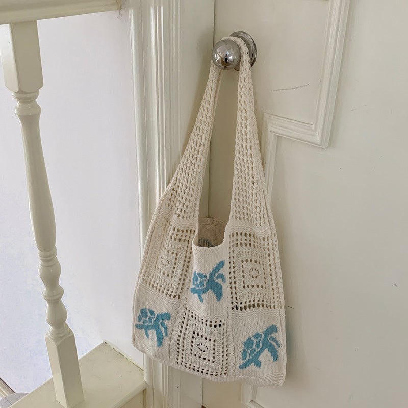 Crochet Turtle Openwork Shoulder Bag Women N6C050