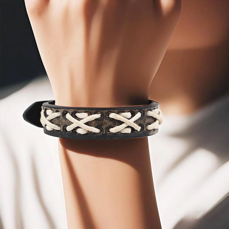 Minimalist Iron Clasp Braided Bracelet S5P607