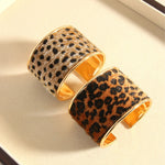 Load image into Gallery viewer, Wild Leopard Open Cuff Bangle Statement Sculptural N6F274