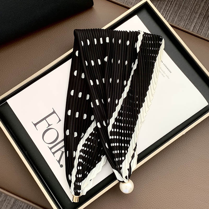 Magnetic Pearl Long Scarf Neck Warmer Women N6H112