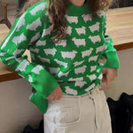 Load image into Gallery viewer, Alpaca Print Crew Knit Set In Mid Weight N5Z413
