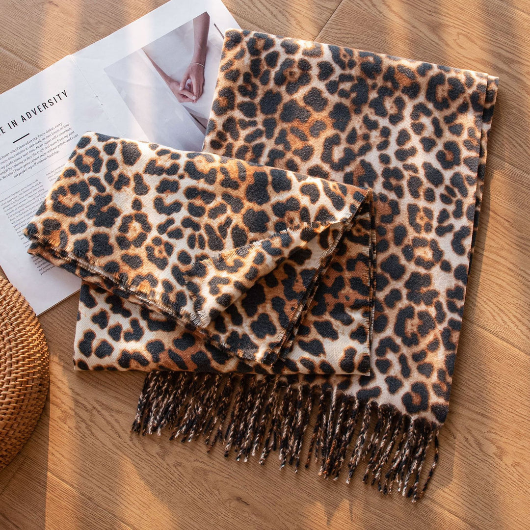 Animal Print Faux Cashmere Wrap  M5A187