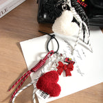 Load image into Gallery viewer, Simple Heart Bow Woven Rope Bag Charm Keychain S5P926