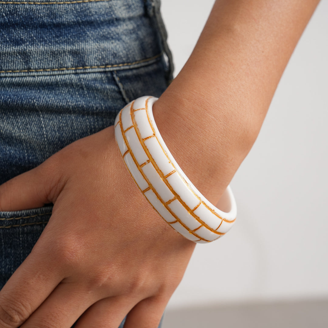 Womens Vintage Marbled Square Resin Bracelet N6K150