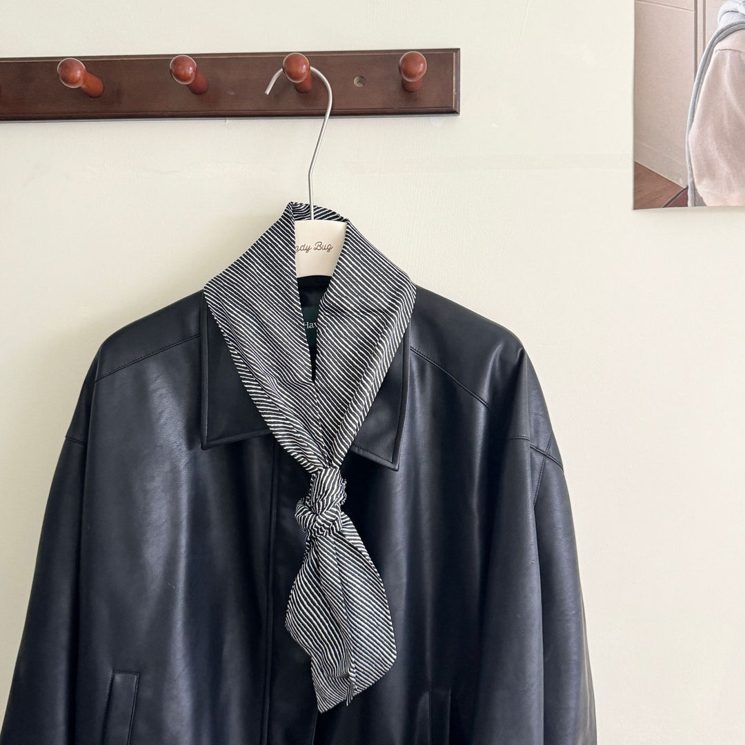 Simple French Thin Stripe Scarf Women Versatile M5A338