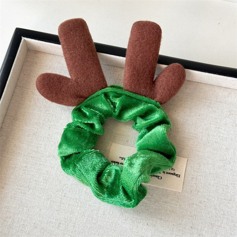 Velvet Reindeer Antler Christmas Scrunchie N6K003
