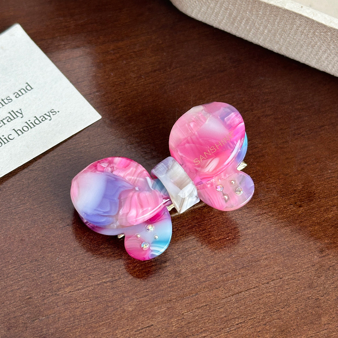 Butterfly Rhinestone Acetate Barrettes N6C355