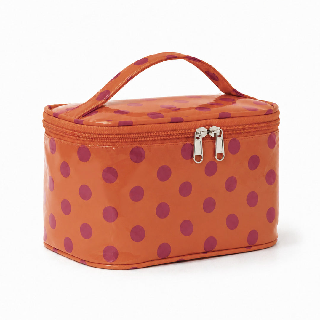 Women's Waterproof Color Block Striped PVC Cosmetic Bag N6J242