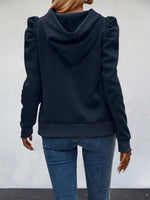 Load image into Gallery viewer, Design Bubble Sleeve Solid Hoodie Pullover Women N6H294