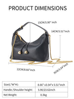 Load image into Gallery viewer, Metallic Hobo Shoulder Bag Women Black N6C034