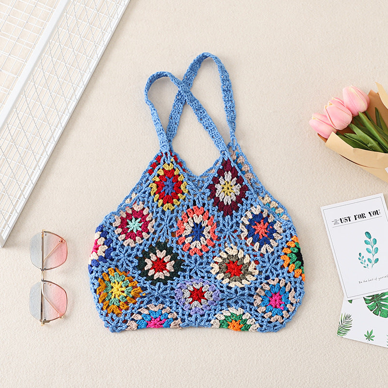 Bohemian Hand-Crochet Shoulder Bag Women N6E086
