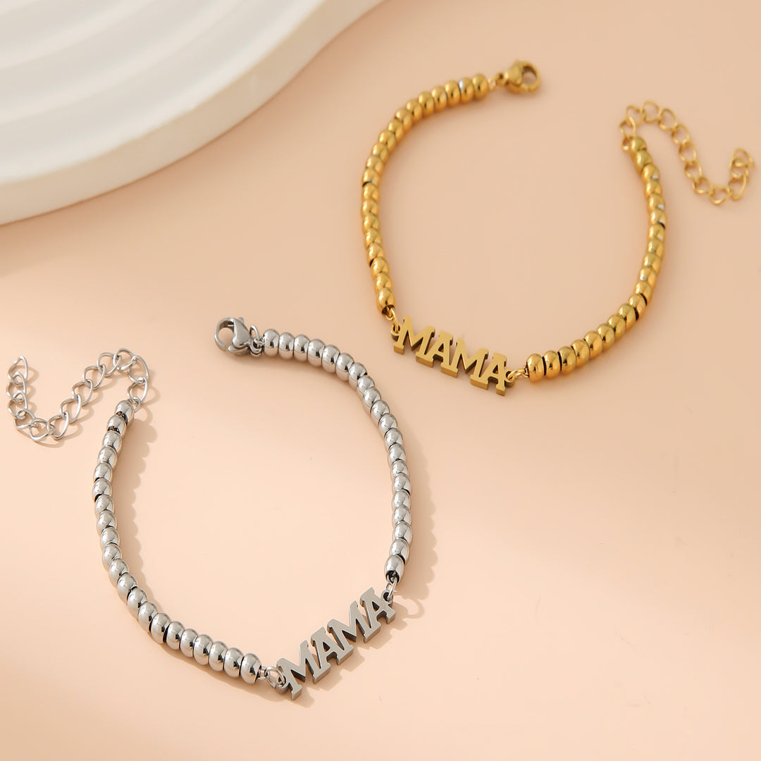 4mm Bead 18K Gold Plated Bracelet Women N6D528