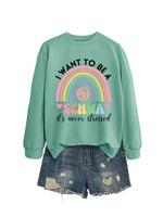 Load image into Gallery viewer, I Want to Be a Schwa Rainbow Cutout Sweatshirt N6H044