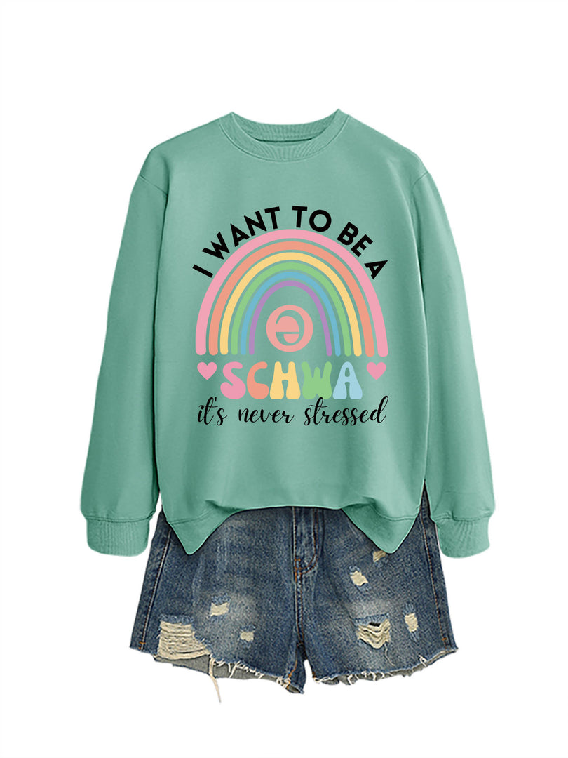 I Want to Be a Schwa Rainbow Cutout Sweatshirt N6H044