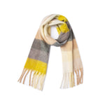 Load image into Gallery viewer, Rainbow Plaid Mohair Feel Chunky Fringe Scarf N6K247