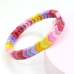 Load image into Gallery viewer, Rainbow Arrows Bangle Enamel Gradient Dual Gold Alloy S5P053