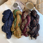 Load image into Gallery viewer, Botanical Print Crinkle Scarf  M5A210