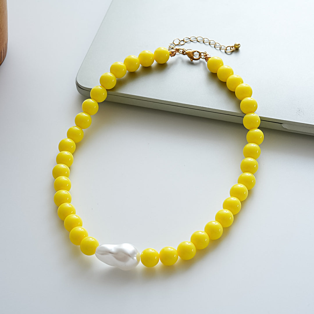 Dopamine Acrylic Pearl Geometric Choker Necklace N6H102